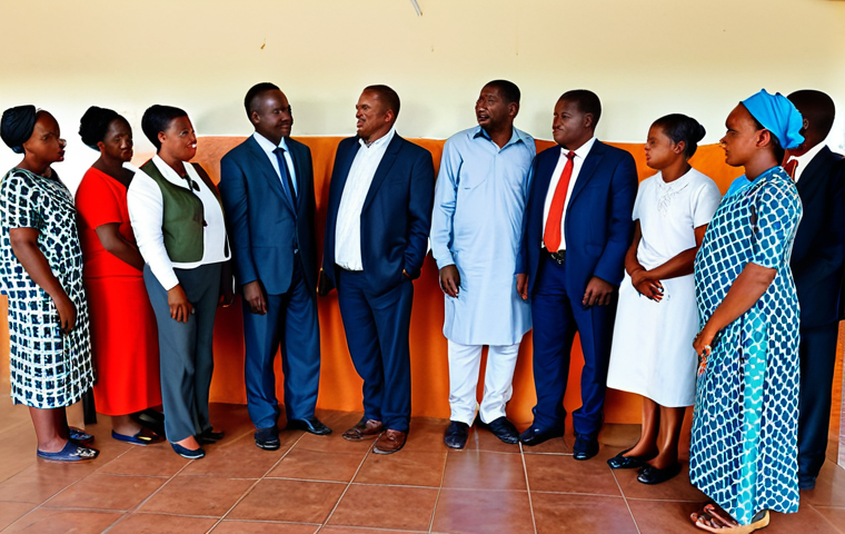 잠비아 의회 구조 - **Prompt:** "A Zambian Member of Parliament (MP), a woman, in a modest business suit, giving a speec...