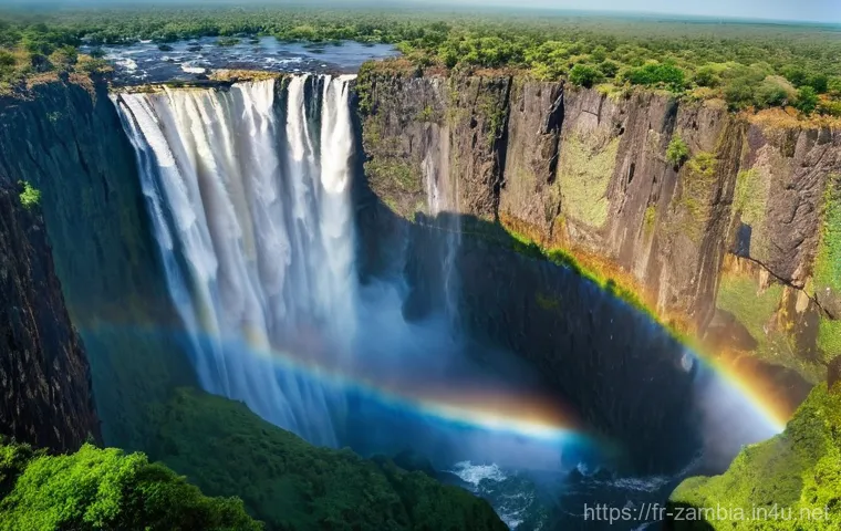 잠비아 잠베지 강 - **Victoria Falls, "The Smoke That Thunders," at Peak Flow**
    "A majestic, wide-angle landscape ph...