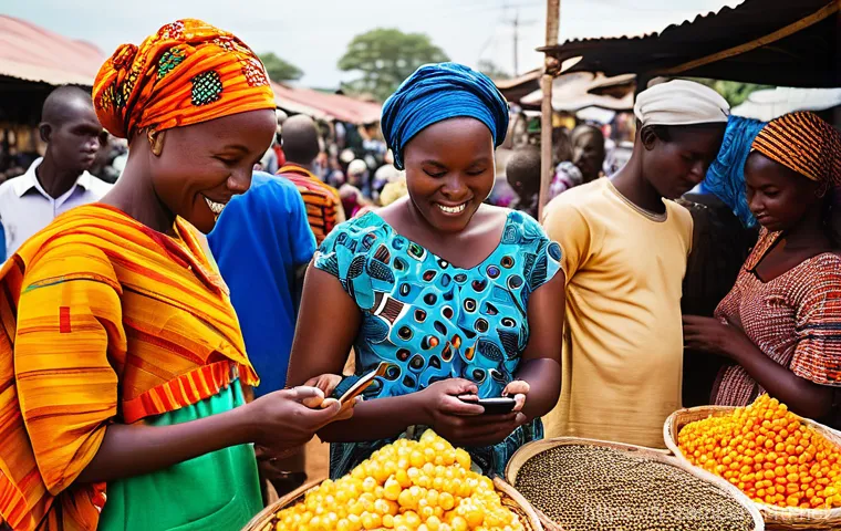 잠비아 인터넷 보급률 - **Prompt 1: Bustling Zambian Market with Mobile Money Transactions**
    "A vibrant, wide-angle shot...
