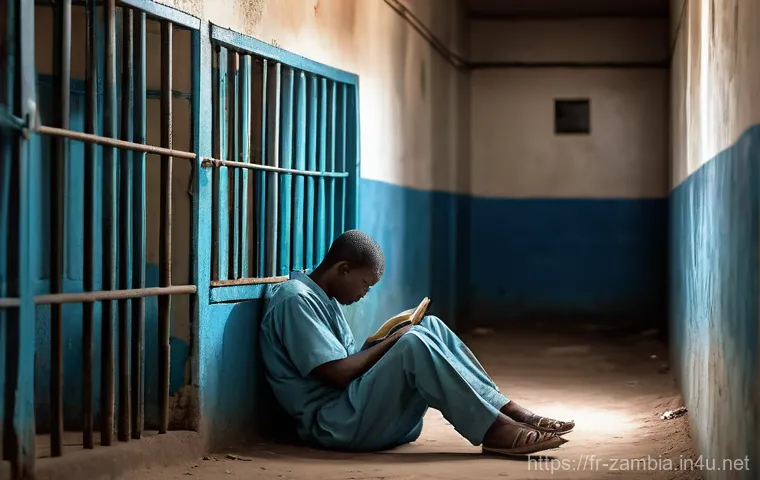 잠비아 교도소 환경 - **Prompt 1: "A crowded prison cell in Zambia, featuring a group of adult male and female inmates. Th...