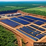 Home 21 잠비아 주요 수출품 - A detailed aerial view of a modern Zambian mining site surrounded by lush green rural landscapes, sh...